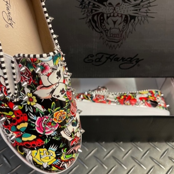 Ed Hardy "NOMI" Slide on Sneakers - Picture 1 of 3